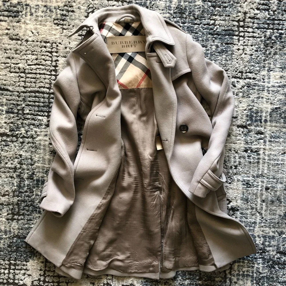 Authentic Burberry Brit Wool Cashmere Coat S4 - Picture 4 of 6